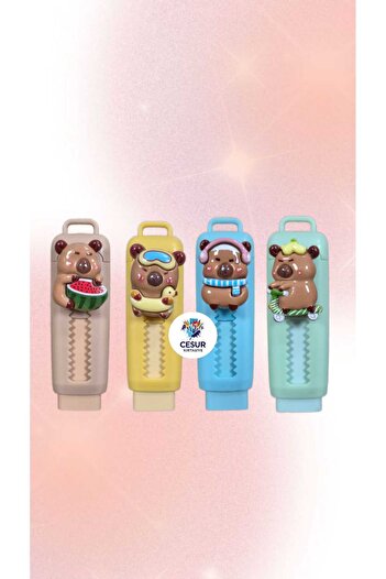 Mikro Capybara, Green Eraser 1 Piece Extendable Push Pull