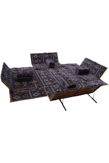 Cady One Gaddi One Traditional Floor Seating Set, 9 Pieces - Ideal for Travel, Outdoor Camping, and Garden