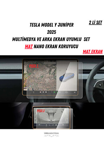 UniqAnatolia Tesla Model Y Juniper Multimedia and Rear Screen Compatible Matte Screen Protector