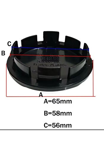 MAF Set de 4 capace centrale de roată 65 mm exterior / 56 mm interior, albastre, compatibile cu Ford (3B7601171)