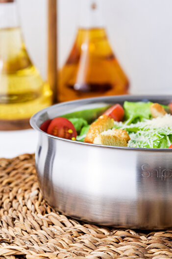 Snippy Inoxa - Stainless Steel Salad Bowl 20 cm Fruit Salad Bowl
