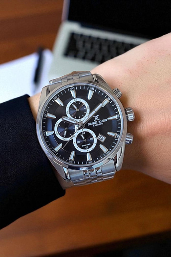 Daniel Klein Exclusive All Functions Active, Calendar, Steel Bracelet Black Dial Men's Wristwatch