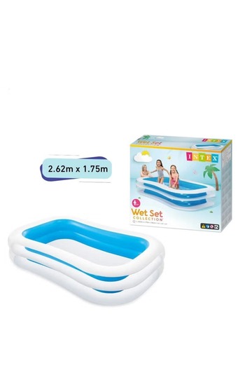 rexa Inflatable Kids Pool - 2.62m x 1.75m - Soft Floor Kids Pool