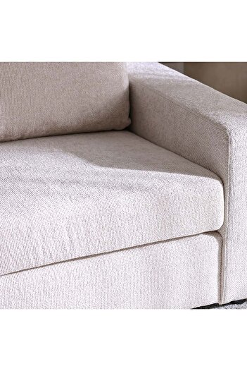 Danube Home Odum 2 Seater Right Arm Fabric Modular Sofa - Greyish White L184xW99xH90cm