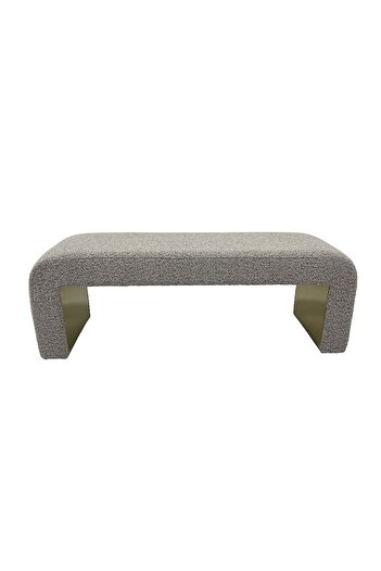 Danube Home Amaiya Bed Bench - Stylish Grey/Gold Upholstered Ottoman, Wooden Frame, 128x42x44cm, 2 Yrs Warranty