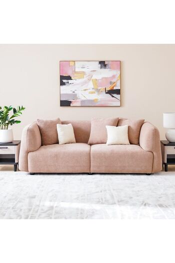 Danube Home Jessie 4 Seater Fabric Sofa - Rose L232xW100xH79cm