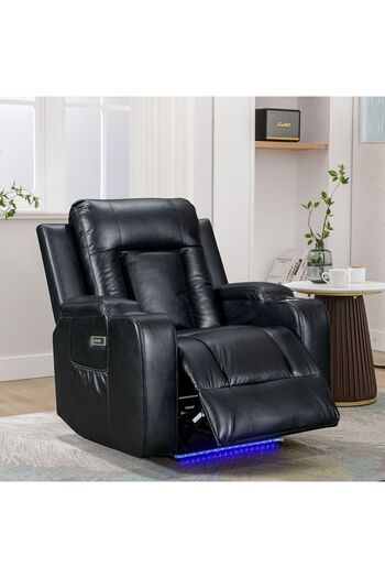 Danube Home Tacos 1 Seater Faux Leather Power Motion Recliner - Black L92xW93xH103cm