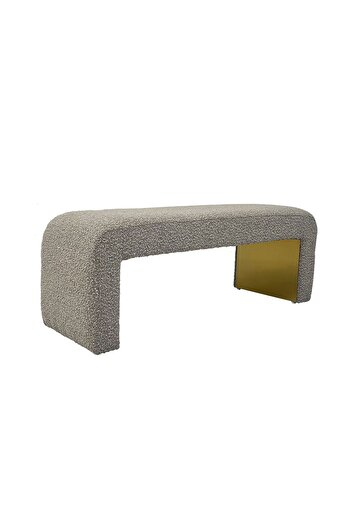 Danube Home Amaiya Bed Bench - Stylish Grey/Gold Upholstered Ottoman, Wooden Frame, 128x42x44cm, 2 Yrs Warranty