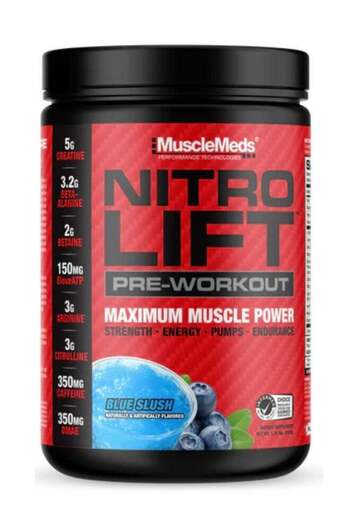 MuscleMeds Nitro Lift Pre-workout Blue Slush Flavour 522gram
