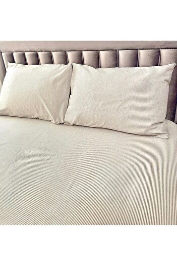 Arma Concept Double Ranforce Fabric Striped Pattern Fitted Elastic Sheet & 2 Pillowcases