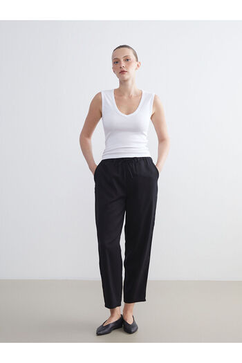 LC Waikiki Carrot Cut Women's Trousers with Elastic Waist