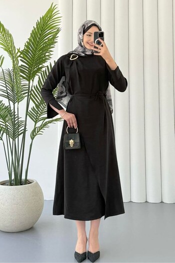 FA Butiq Women's Black Shoulder with Buckle Detail