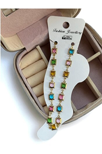 MUTENA Steel Colored Pearl Anklet - Steel Anklet with Pearl and Stone