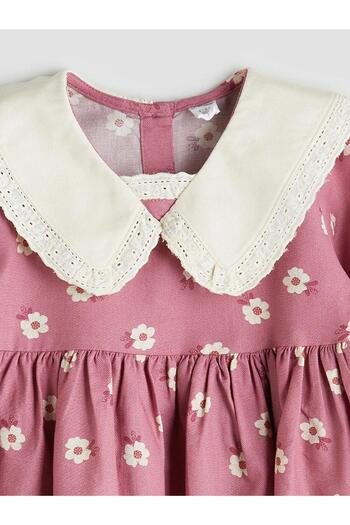 LC Waikiki LCW Kids Bebe Yaka Çiçekli Kız Çocuk Elbise (W5)