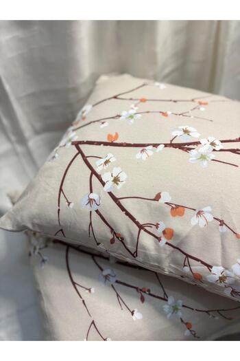 VODDİ Flower Pattern |   2 Zippered Pillowcases |   Overlock Planting |   70% Cotton