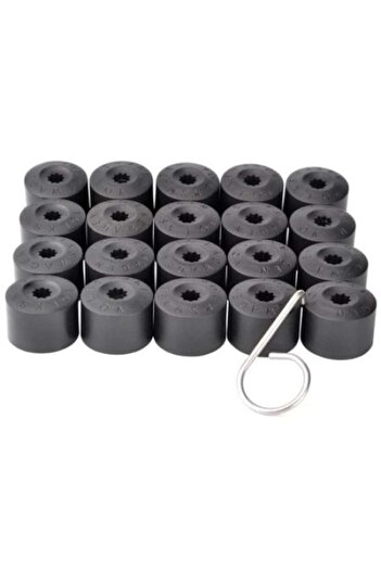 BLACK Set 20 capace pentru piulițe de roată de 17 mm pentru jante Volkswagen + cheie metalică