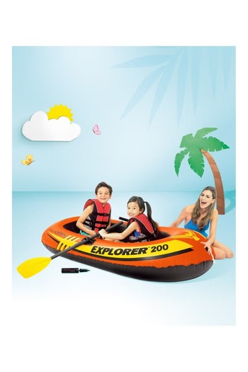 Intex Explorer 200 Inflatable Boat Set For 2 Person 185x94x41cm