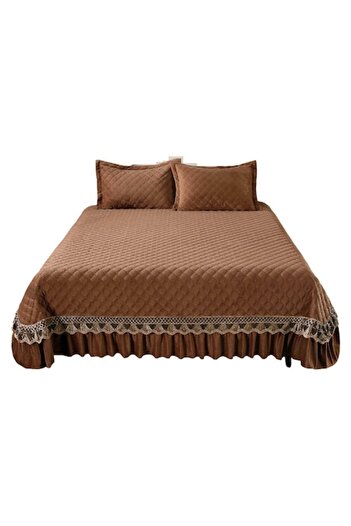 OEM Quilt and 2 Pillowcases, Quilted Velvet with Embroidery, MS STAR, 3 pieces, 2-person, Uni, 220X240cm