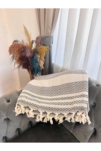 Allure Home Textile 180x220 Koltuk Örtüsü Kaymaz Leke Tutmaz Şık Tasarım Kanepe Çekyat Örtüsü %100 Pamuk Antrasit Gri