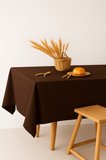 Mirilliahome Raw Linen Tablecloth – Brown Tablecloth