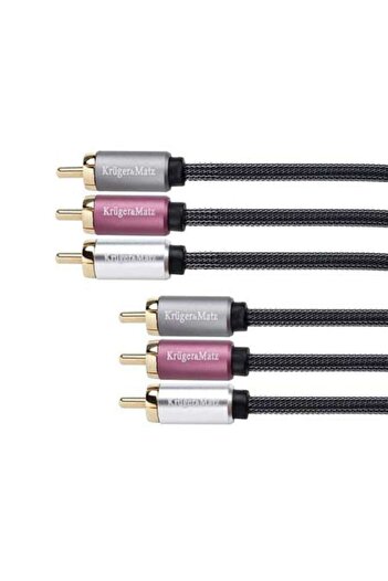 Kruger&Matz Cablu 3xRCA mascul - 3xRCA mascul, 1.8m,