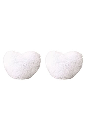 OEM Set 2 Decorative Pillows Fluffy, Heart Shape, MS STAR@, 40x30x10cm, White