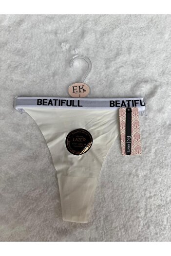 ENDAMIM Laser Cut Rubber Written Non-Marking Tanga Panties - 2813