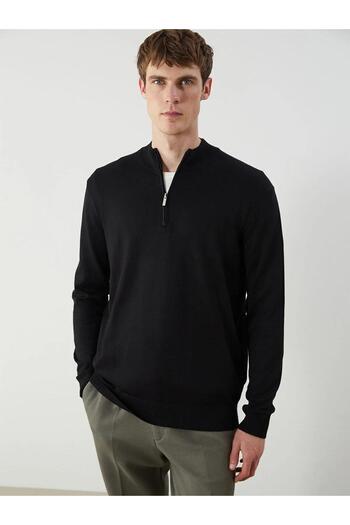 LC Waikiki Ανδρικό πλεκτό πουλόβερ SOUTHBLUE Stand Collar (W5)