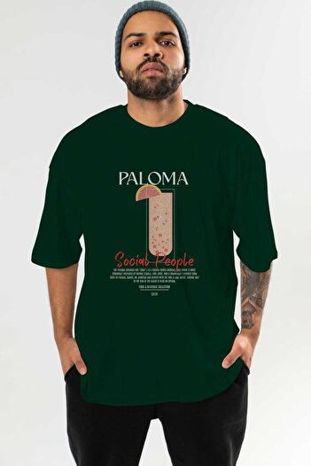 Ankhises Paloma Cocktail μπροστινό εμπριμέ μπλουζάκι Oversize Ανδρικό Γυναικείο 100% βαμβακερό μπλουζάκι Crew Neck