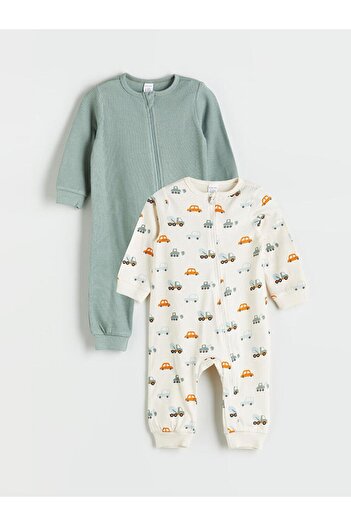 LC Waikiki Crew Neck Printed Baby Boy Jumpsuit 2-Piece (W5)
