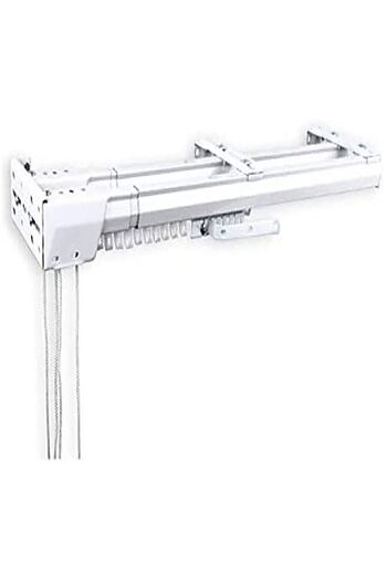 AWF AL WADI FURNITURE Ultra Corded Double Adjustable Traverse Curtain Rail with Curtain Hanging Hooks, 112 – 210 cm, WHITE