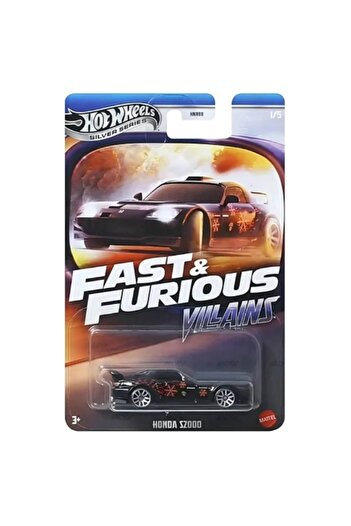 HOT WHEELS Masinuta metalica Hot Wheels, Honda S2000, Villans Fast and Furious, 1:64, Negru, Silver Series 2025