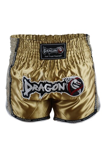 Dragondo Mt3076 Shiny Muay Thai Gold Kick Boxing Shorts