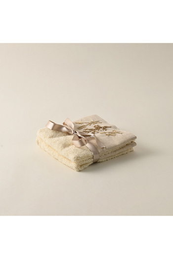 Boutique Blanche Cotton 2Pcs Linen Face Towel 30*30Cm 500Gsm, White