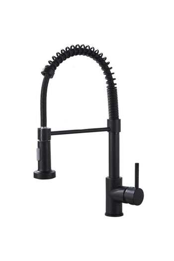CasaVie Professional kitchen faucet, with flexible shower, 2 flow functions, matte black, code 1335