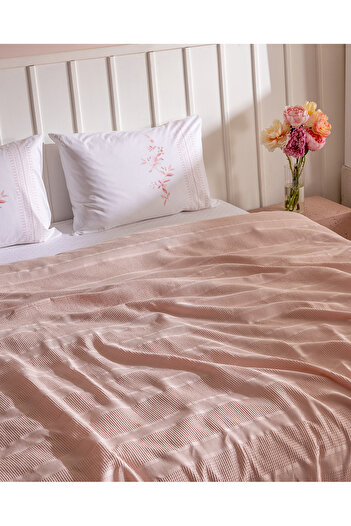 Madame Coco Mathilda Single Bed 100% Cotton Flat Pique Set - Powder Pink