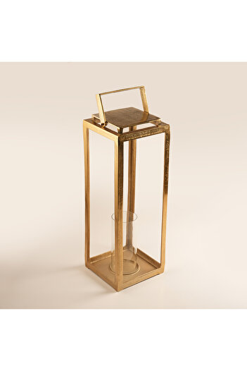 Lucerna aluminum Ramadan candle holder, gold 29.5*10.25*10.25cm