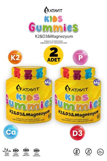 Seddar Collection Atavit Kids D3 K2 Magnesium 60 Gummies 2 Pieces