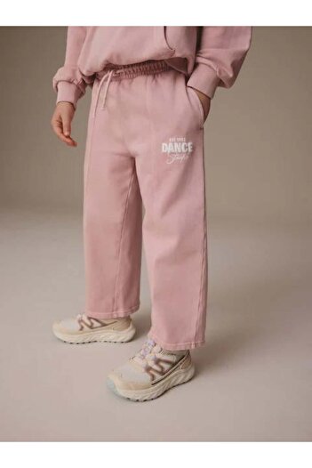 Magu Girls' Cotton Hooded Dance Letter Sweatshirt and Wide Leg Sweatpants Set