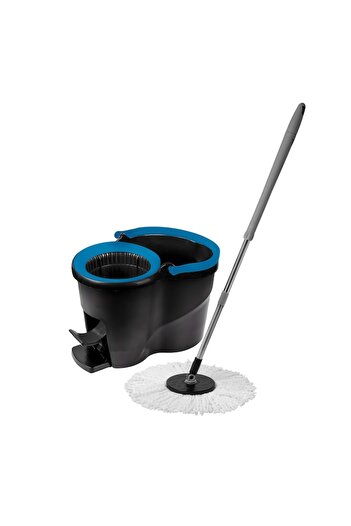 Konga Cleaning set, rotating mop and pedal bucket, black with turquoise color