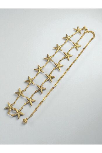 Kemerix Women's Non-Blackening, Non-Fading Original Star Detailed Chain Belt