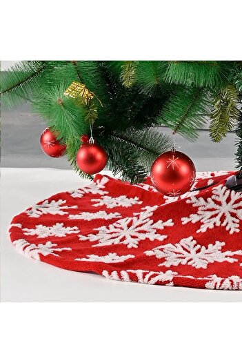 idei Christmas tree rug, red with white snowflakes, 120 cm