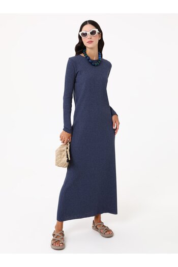 Benin Basic Camisole Hijab Dress - Navy Blue-