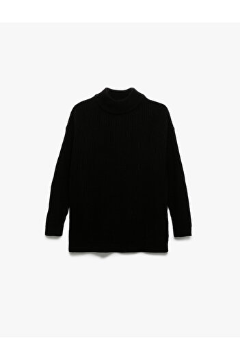 Koton Pulover oversize din tricot cu mâneci lungi și guler ridicat