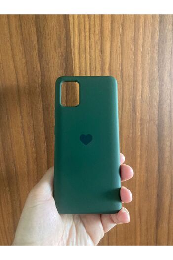 Newon Samsung Galaxy A51 Heart Printed Inner Velvet Silicone Phone Case