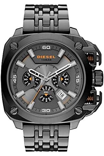 Diesel BAMF Chronograph Grey Dial Grey Ion-plated Men's Watch DZ7344