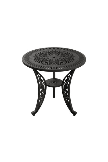 HubRom HubRom Garden Furniture Set, 1xRound Table(75x72), 2xISTANBUL Chair(43x42x50x91) Black