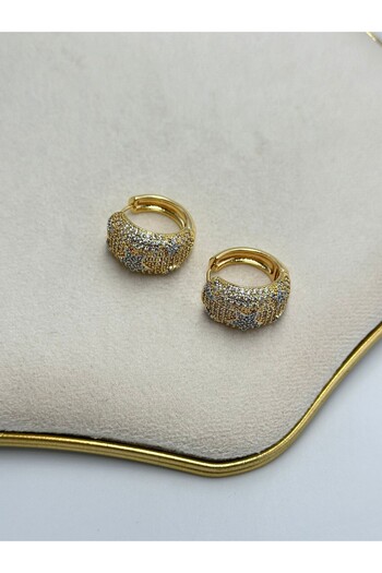 MyladyAccessoriess Double Color Star Detailed Steel Hoop Earrings