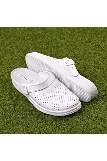 Tellus Leather medical clogs 74-08/01, White
