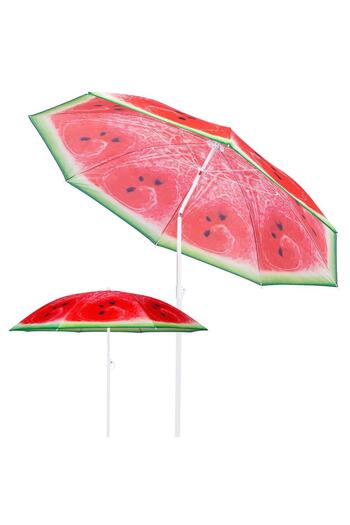 OEM Folding beach umbrella, Sersimo BU020, 180cm, watermelon green